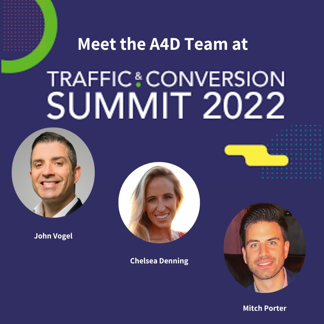 A4D is headed back to <a href="/traffic_summit/">traffic_summit</a> this year! Come meet with us in our hometown, September 27-29th in sunny San Diego.

lnkd.in/g77fHcwU

If you will be attending, let’s schedule a meeting. Click the link above to meet with a member of our team.