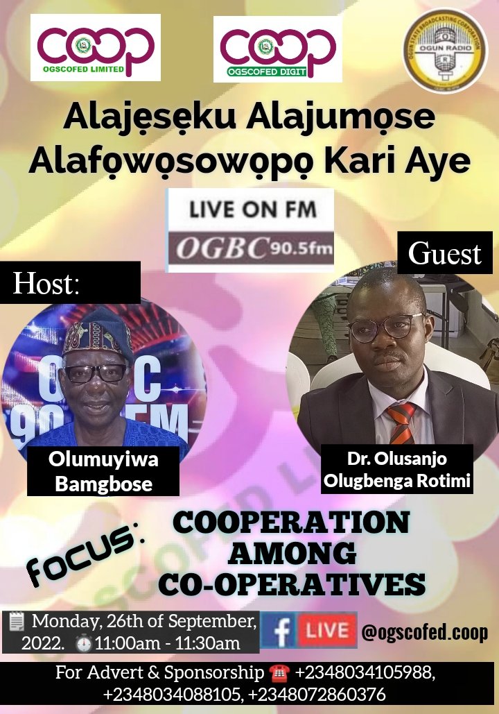ogscofedcoop's tweet photo. ... in solidarity through local, national, regional, and international structures
Join us #Live #OnAir
#WeAreCoops #coops #CoopStrong #OGSCOFEDRadioProgram #6thCoopPrinciples https://t.co/GwJfE3nS68
