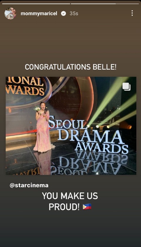 DonBelleOFC's tweet photo. Donny's parents, Tito Anthony and Tita Maricel, congratulated Belle on her Outstanding Asian Star award 🥺❤️

#DonnyPangilinan | #BelleMariano 
#DonBelle | #DONBELLEmpire https://t.co/e5s7HiJnVX