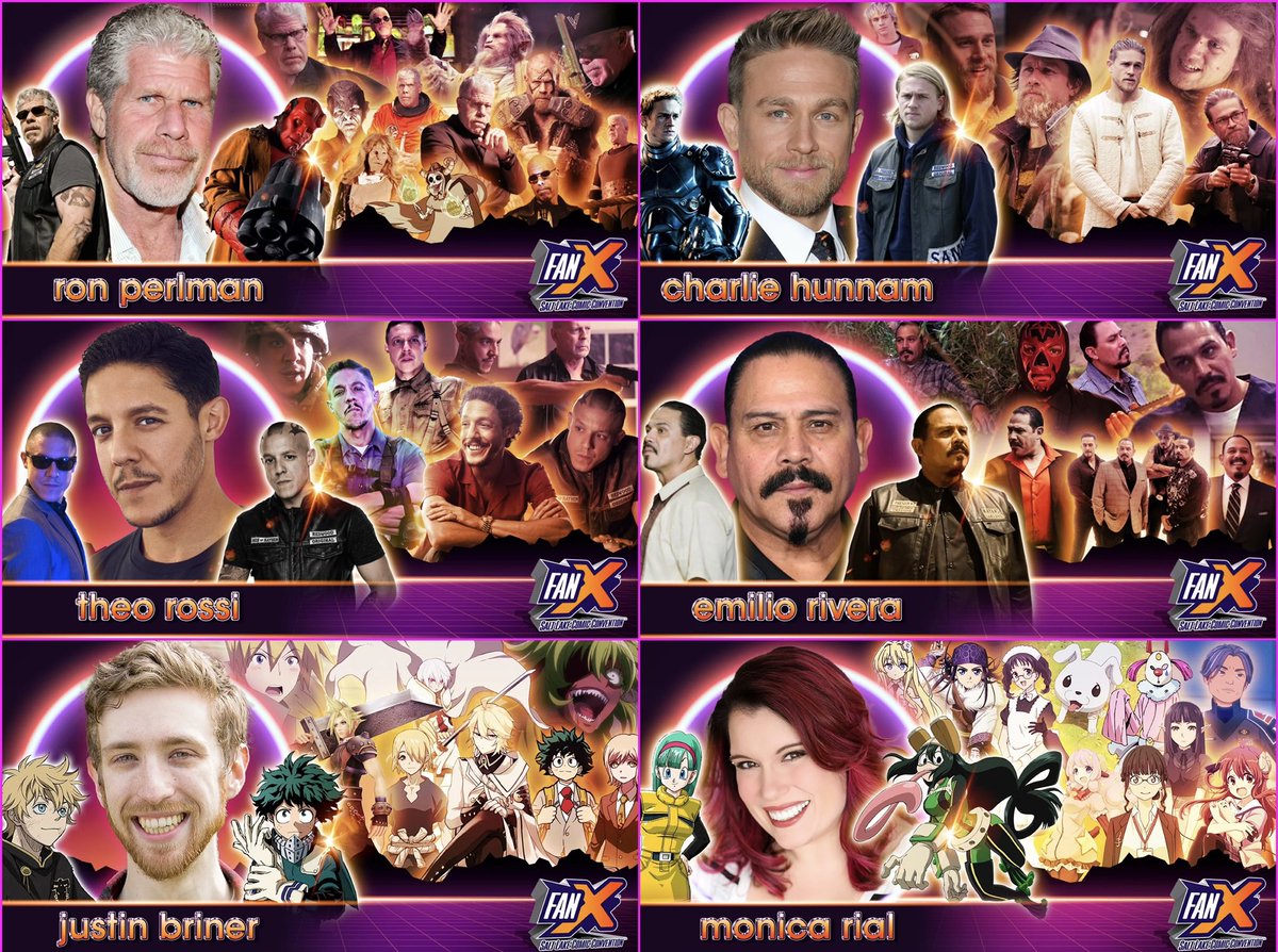 PTAppearances's tweet photo. Huge event kicking off today in Salt Lake City! @fanxsaltlake Today-Saturday! @perlmutations #CharlieHunnam @Theorossi @EmilioRivera48 @justinbriner @Rialisms! #primetimeappearances #FanX2022 https://t.co/SJBtWwG7Ph