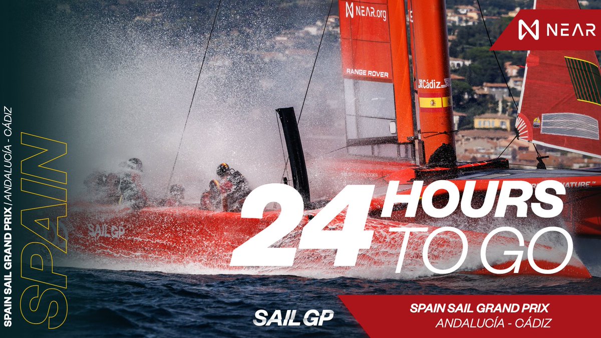 SailGP (@sailgp) on Twitter photo Only 2️⃣4⃣ hours to go. ⏰
The Spain Sail Grand Prix | Andalucía - Cádiz presented by <a href="/NEARProtocol/">NEAR Protocol</a> starts tomorrow, how will you be watching? 👀
Head to the link in bio for how to catch the action. Only 2️⃣4⃣ hours to go. ⏰
The Spain Sail Grand Prix | Andalucía - Cádiz presented by <a href="/NEARProtocol/">NEAR Protocol</a> starts tomorrow, how will you be watching? 👀
Head to the link in bio for how to catch the action.