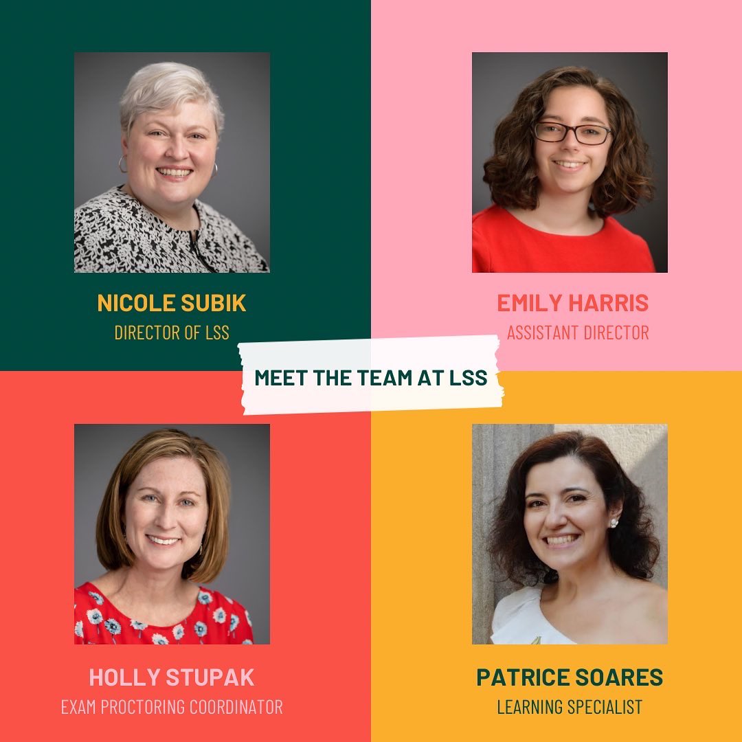VillanovaLSS's tweet photo. Meet our team at LSS! We have some familiar faces, and some new faces in the office! Call, email, or stop by LSS’s office in Falvey 212 to set up an academic coaching appointment with one of our amazing coaches. We are here to support you! https://t.co/4XpFrItfC2
