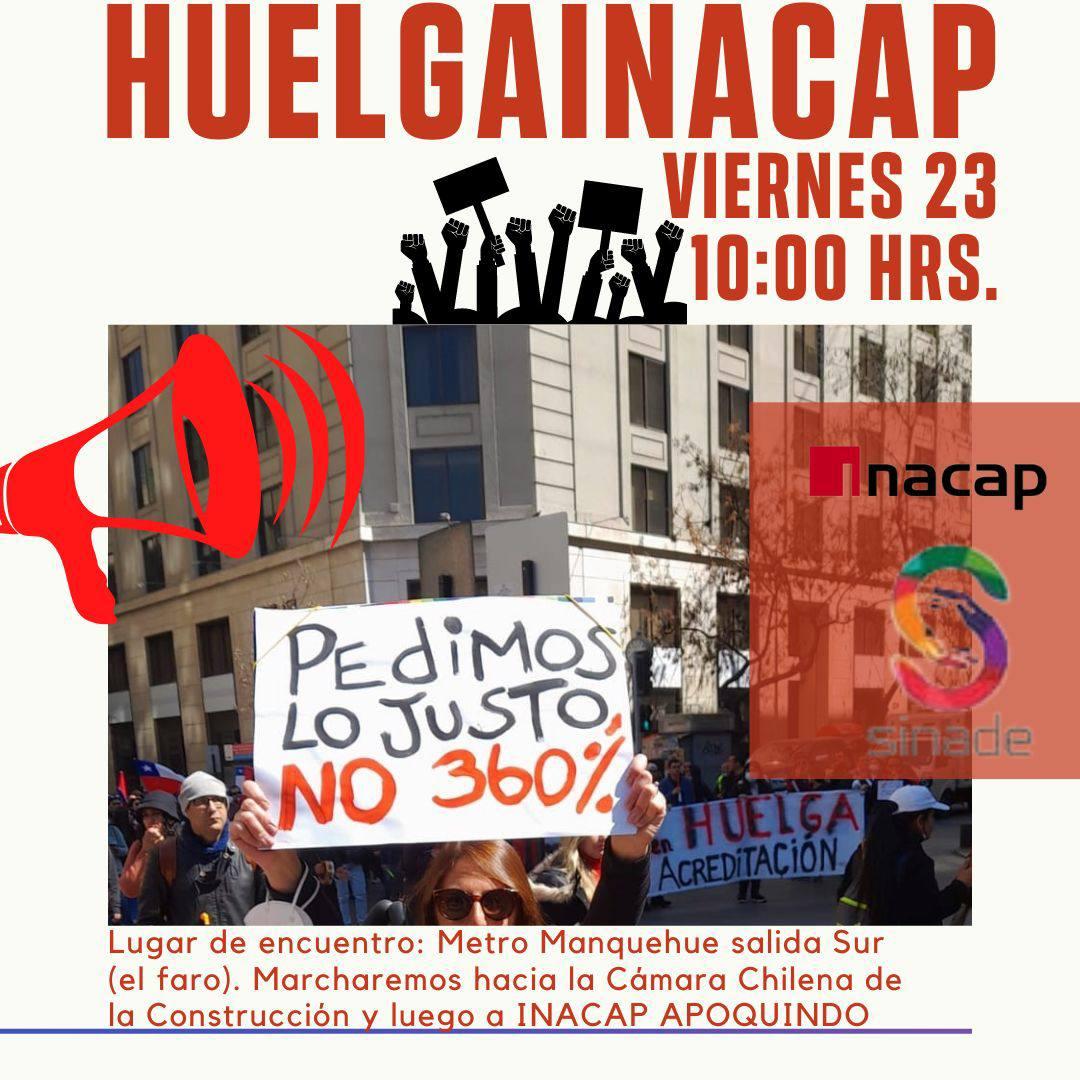 InacapHuelga's tweet photo. Viernes 23 de septiembre nos juntaremos todas las sedes de Inacap RM, a las 10:00 en Metro Manquehue salida sur (el faro)
#HuelgaInacap

No olvides llevar 
📍bombo, ollas, sartenes 
📍Silbatos , bubuselas
📍Carteles alusivos a nuestra manifestación 
📍Vestir de negro o rojo. https://t.co/uQ6OOQuKUf