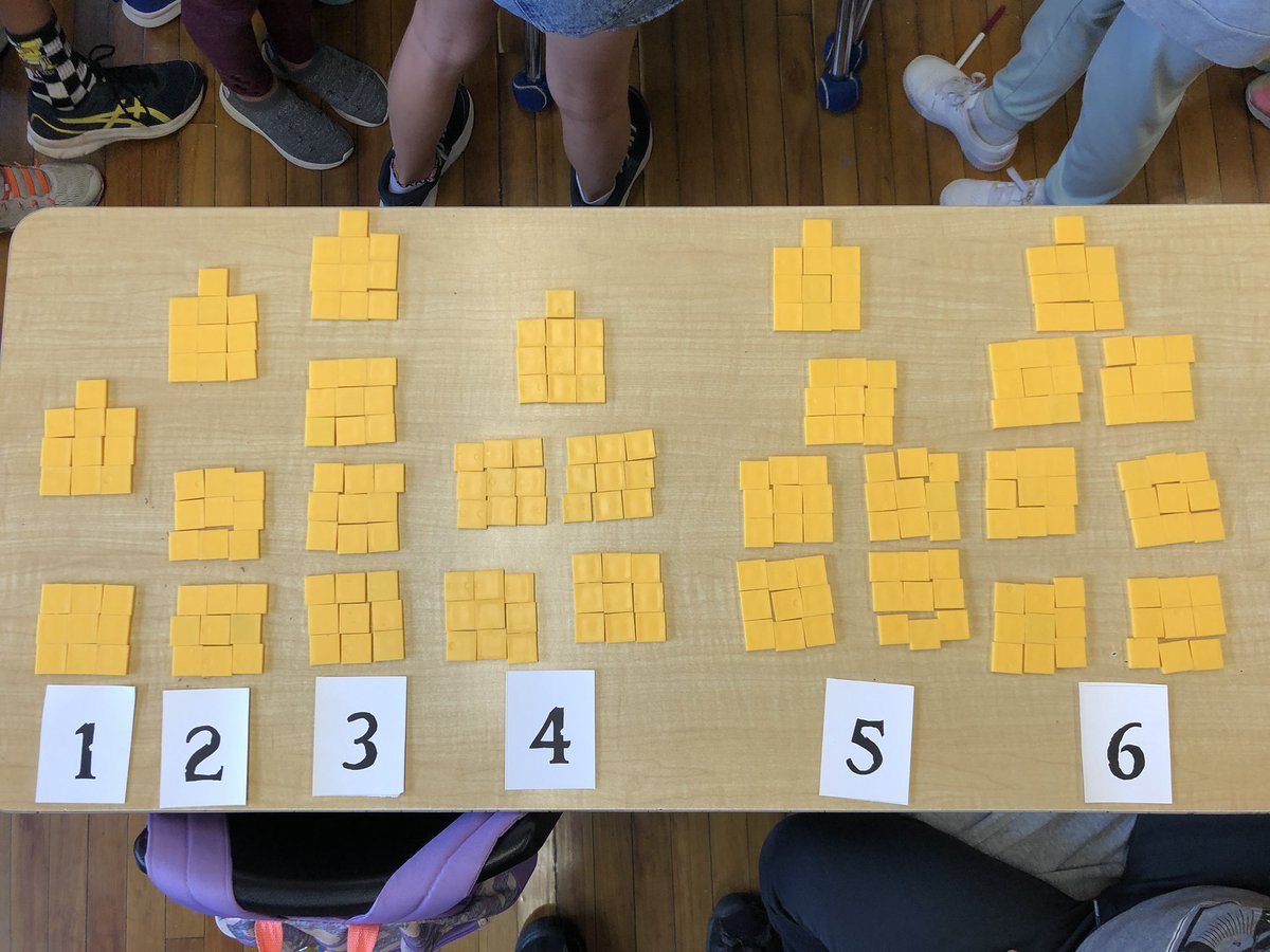 MrKSDyck's tweet photo. Grade 5/6s @PortWellerPS #Representing #Patterns with square tiles. We walked around the classroom and #Analyzed each pair’s #Pattern and attempted to determine the #PatternRule. #Algebra #FromPatternsToAlgebra @drcathybruce @ruthbeatty11 https://t.co/i5bksrDwBV