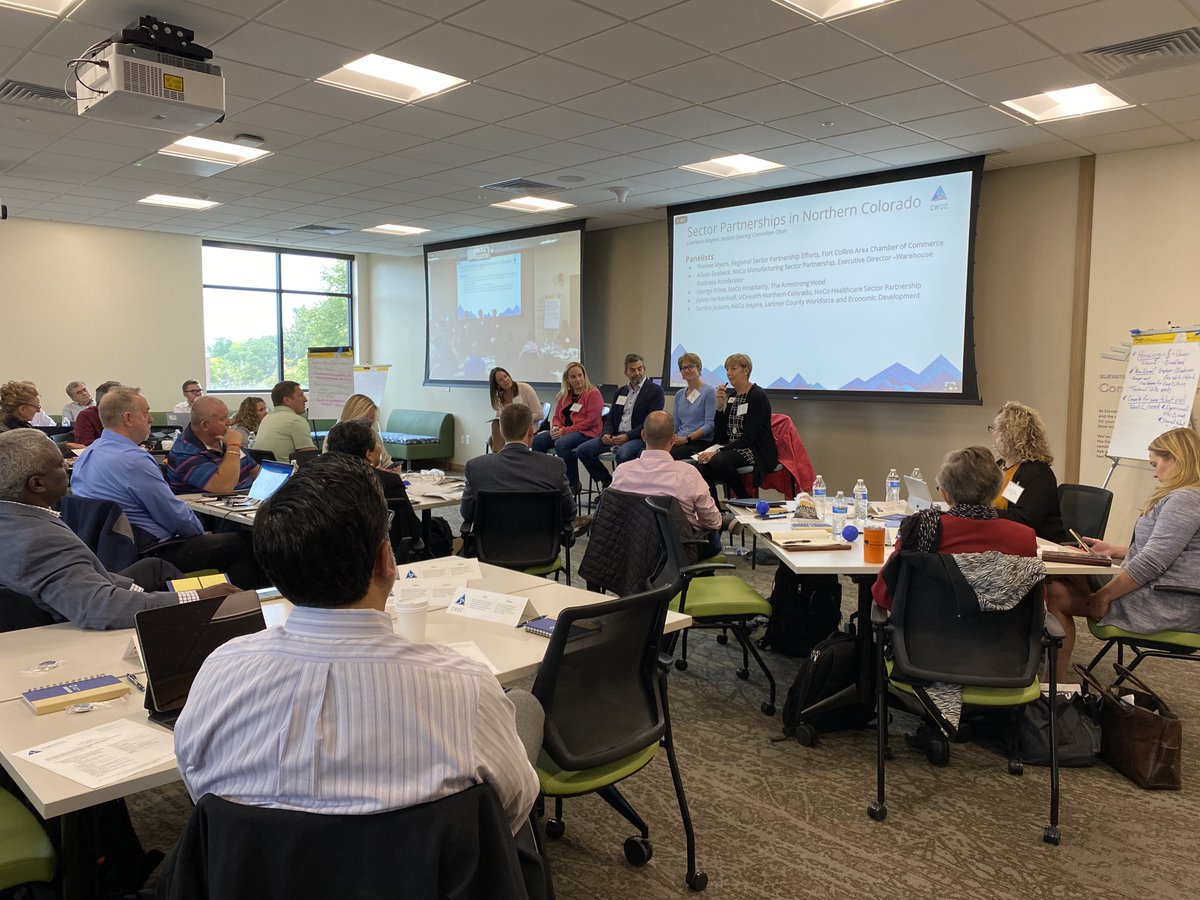 the_cwdc's tweet photo. At the Council meeting this afternoon we're hearing from a panel of sector partnership leaders in Northern Colorado. Thank you @FCCOChamber @MfgPartnership @NoCoInspire and our other NoCo sector partners for sharing your insights! https://t.co/o4jXj8LshE