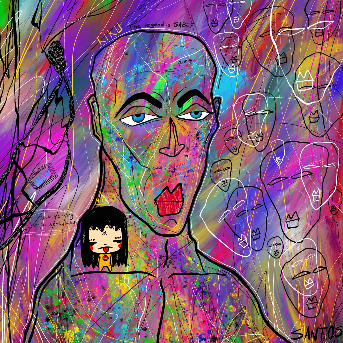 New drop! 🚀🥂 <a href="/KnownOrigin_io/">KnownOrigin.io</a> 

My collaboration with Kiku's world by <a href="/sabet/">sabet</a> 🔥

The fans. 2022 SANTOS X KIKU’S WORLD by SABET
The price is 0.006 ETH.

#kikusworld #nft 
Link👇👇