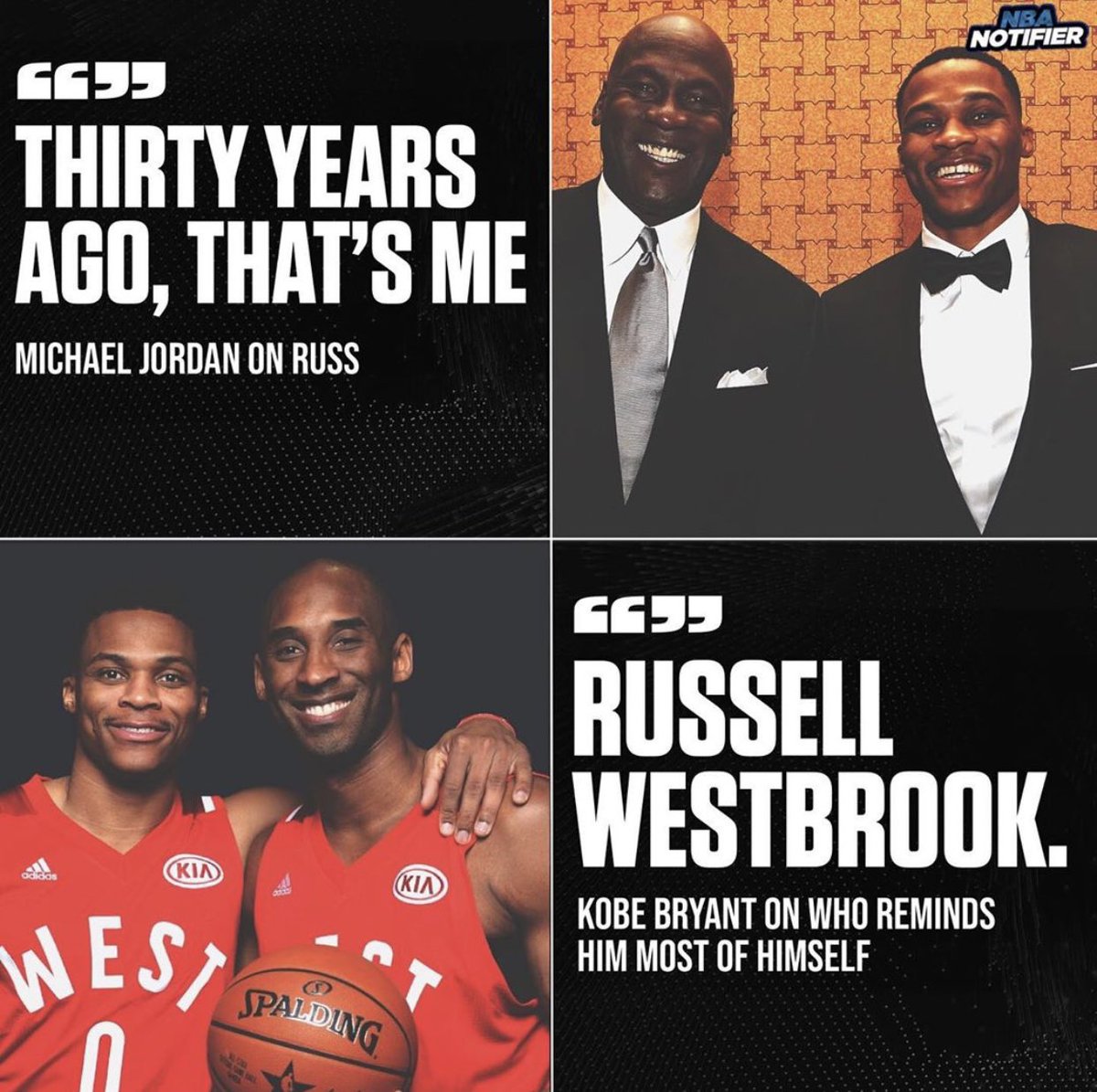 hoopswontstop's tweet photo. NBA Twitter nerds think Russell Westbrook needs their validation when both MJ and Kobe said this about him https://t.co/Un7qRHsnSv
