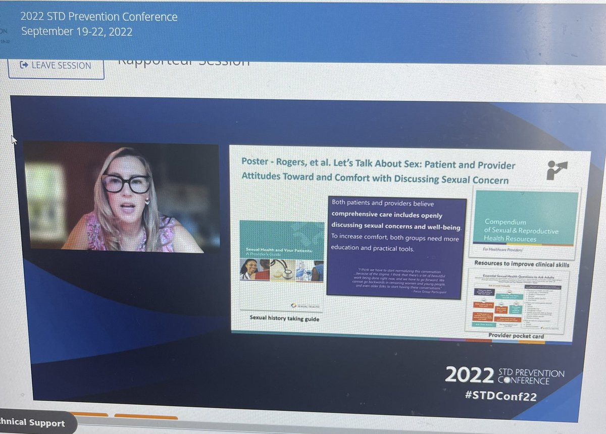 NCSH_'s tweet photo. The @CDCSTD's Melissa Habel talked about NCSH's poster "Let's Talk About Sex: Patient &amp; Provider Attitudes Toward &amp; Comfort w/ Discussing Sexual Concerns" at #STDConf22. The takeaway? Both patients &amp; providers want to talk openly about sexual concerns, &amp; need more tools to do so. https://t.co/13k1uOzB1Z
