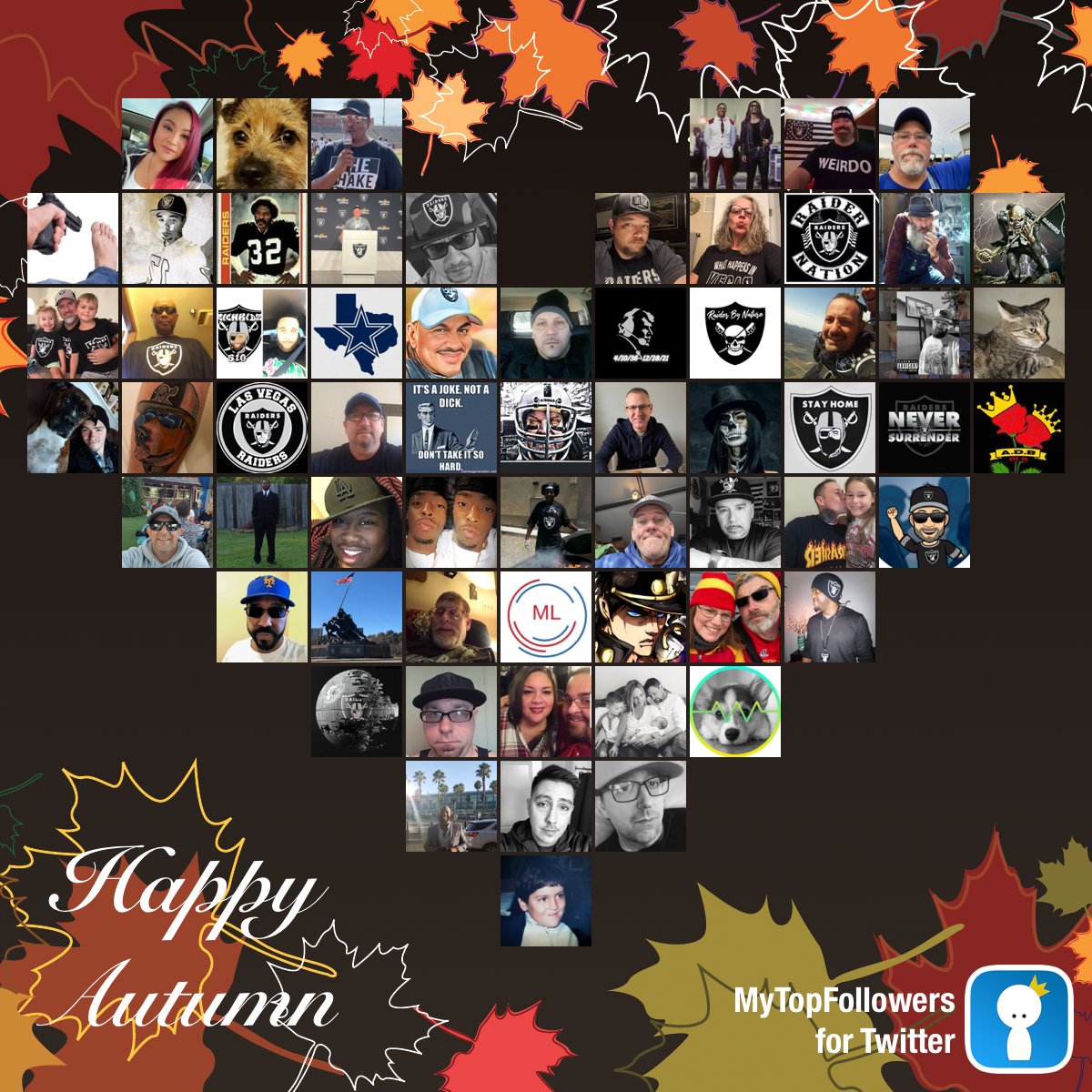 DiehardRNFL1982's tweet photo. My top amazing fans #mytopfollowers #Autumn via https://t.co/NuPyWAgOzO Retweet if you see yourself @missmja83 @TheBadGuyNoah @ShkBkMediaGrp @KnowTheGame38 @Yoshi08930257 @DonH43003062 @macomboys @united_raiders @justwinbaby32 @rhode_keith https://t.co/JmOOPLhWev