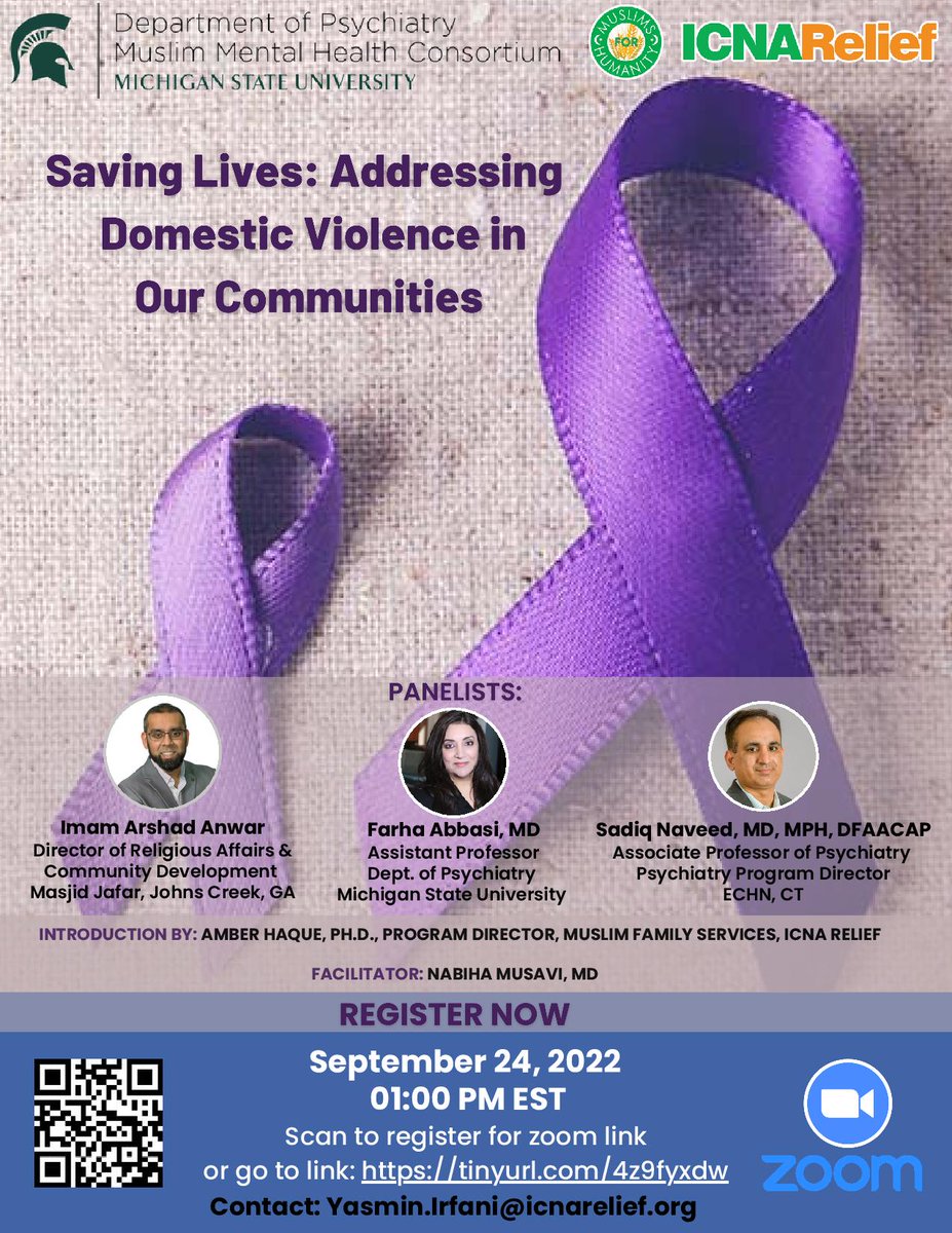 MMHConsortium's tweet image. Reminder of Saturday's webinar on #DomesticViolence with @farha_abbasi Dr Sadiq Naveed and Br Arshad Anwar @practicalmuslim @ICNARelief #muslimmentalhealth