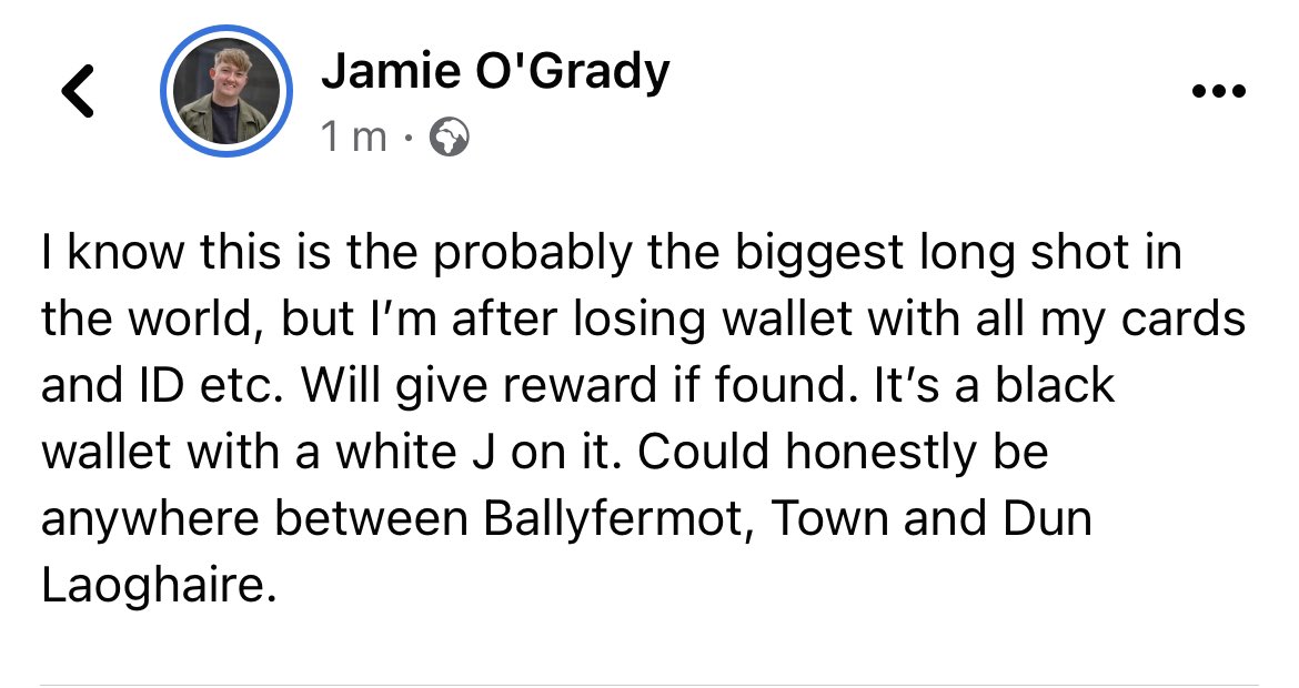 _JamieOGrady's tweet photo. Lost my wallet at some point this week https://t.co/6biJ37Abx0