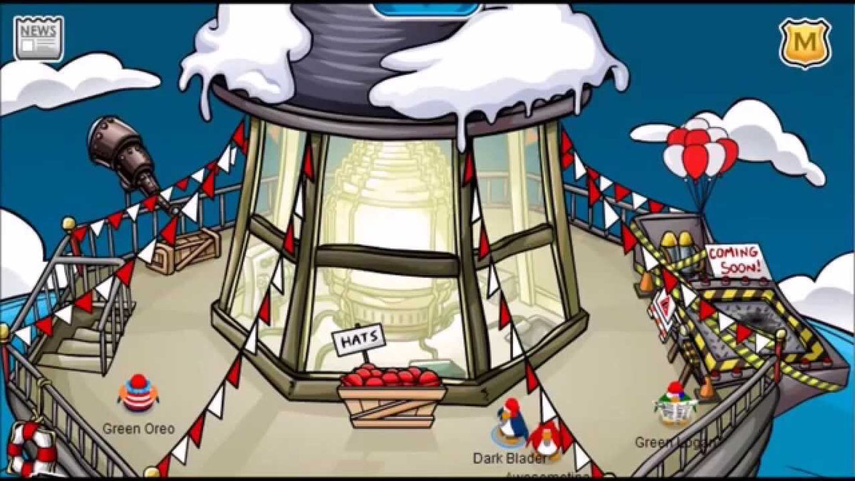 ThatPenguinGame's tweet photo. 16 years ago today, the Lighthouse Party started, to celebrate the grand opening of the Lighthouse / Beacon. Penguins could see the Penguin Band and also collect the Sailor's Cap. https://t.co/qUTQJYzn2Z