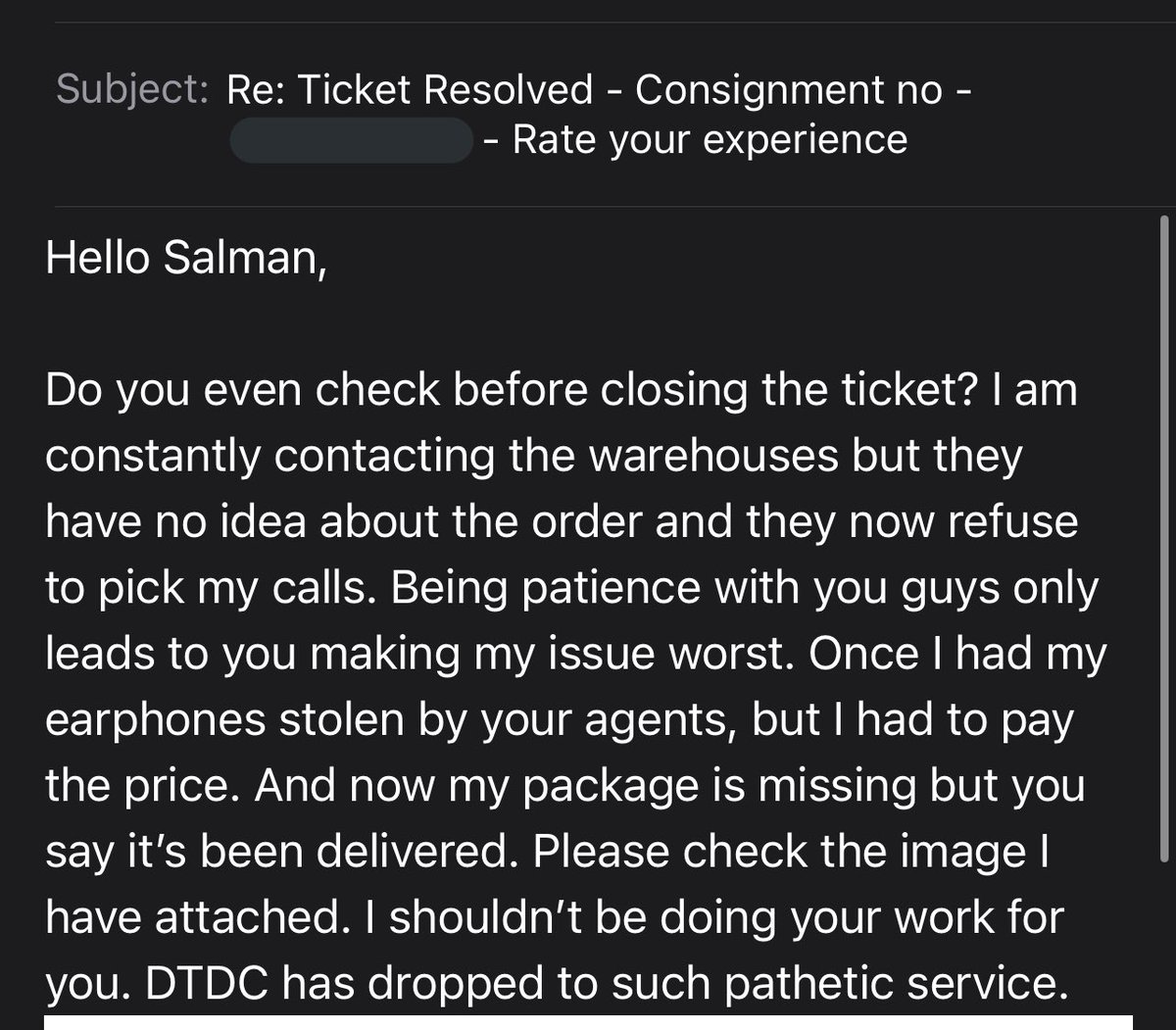 settypoojitha's tweet photo. @DTDCIndia How long are you going to give your pathetic service? My package is sitting in your warehouse since Sept 3 and your agent closed my complaint ticket saying it’s been delivered. Can’t you even cross check? https://t.co/F5k5zi6gMU