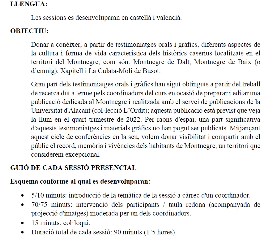 JorgePay1's tweet photo. 👉Cicle de conferències dedicades a #Montnegre
📅3, 4 i 5 d'octubre
⏰20 h
🏛️@SedeAlicante_UA (c/ Canalejas), Sala Rafael Altamira
👩‍🏫👨‍🏫Coordinat per Suni Brotons i @JorgePay1 
🎙️Durant 3 dies ens aproparem al territori i les persones de Montnegre, el Xapitell i La Culata, amb../ https://t.co/GfdtuSfqzw