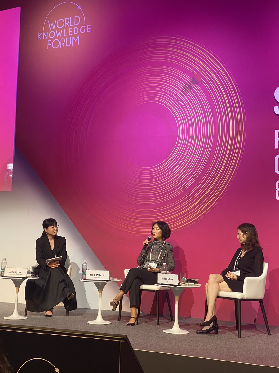 korelyacapital's tweet photo. Discussion with @fleurpellerin on K-content, its contribution to the rise of Korea’s soft power and to a thriving entertainment / culture industry. Thanks @wkforum for yet another great edition! https://t.co/CT0il1n0IB