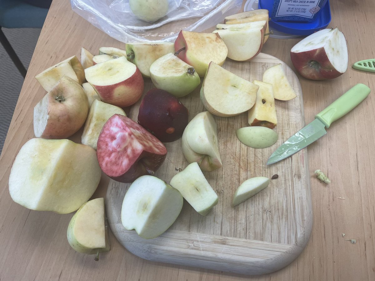 Jessica Cooperstone (@cooperstonelab) on Twitter photo Little pile after apple tasting with the team for a fun new project <a href="/lydvee/">Lydia</a> <a href="/cristianquirozd/">Daniel Quiroz</a> <a href="/CT_Simons/">Christopher T. Simons</a> <a href="/teeinthegarden/">Matt Teegarden</a> I need a bigger work cutting board… Little pile after apple tasting with the team for a fun new project <a href="/lydvee/">Lydia</a> <a href="/cristianquirozd/">Daniel Quiroz</a> <a href="/CT_Simons/">Christopher T. Simons</a> <a href="/teeinthegarden/">Matt Teegarden</a> I need a bigger work cutting board…