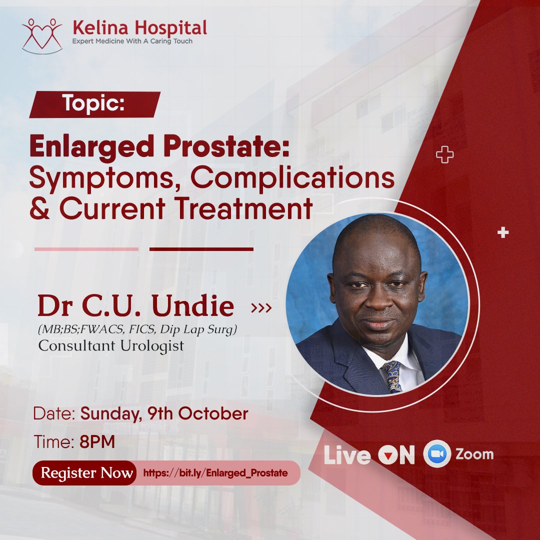 IOBIABO's tweet photo. Enlarged prostate is a common condition that affects men as they age and it is a condition every man needs to learn about.
Our Consultant Urologist, Dr C.U. Undie, will discuss Enlarged prostate and how to handle this medical condition.
Register here:
https://t.co/cuFSXccFE1 https://t.co/s5MztxTTJo
