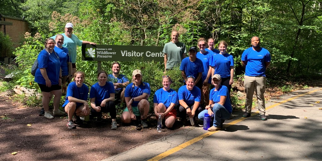 CRiverLabs's tweet photo. In August, our team in Horsham, Pennsylvania got a chance to spend the day having a positive impact on the Bowman’s Hill Wildflower Preserve by pulling weeds, scrubbing benches and removing invasive species. Thank you to Maja T. for sharing this group photo with us! #LIFEatCRL https://t.co/3XahVmzoCa