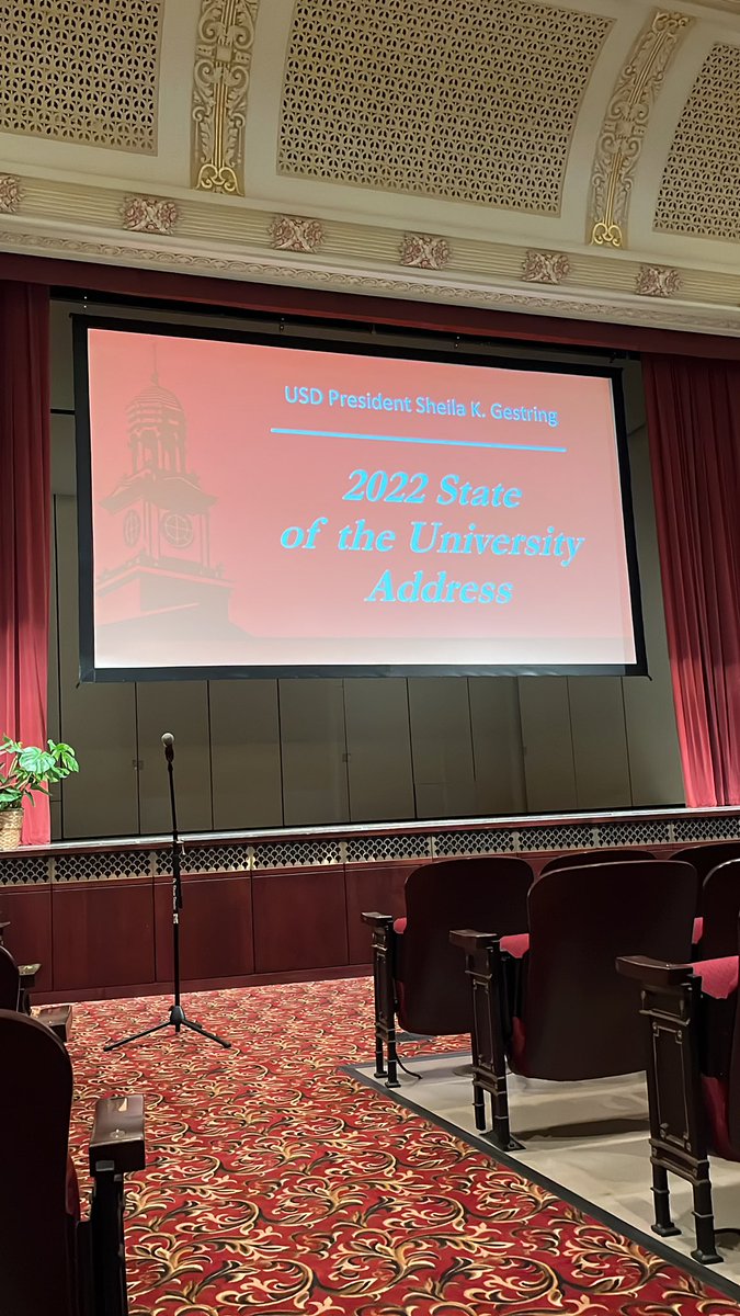 <a href="/MarissaUSD/">marissa</a> here to listen to <a href="/USDPresident/">Sheila K. Gestring</a>’s #StateoftheUniversity address. Watch this thread for updates. 
#CollegeMedia