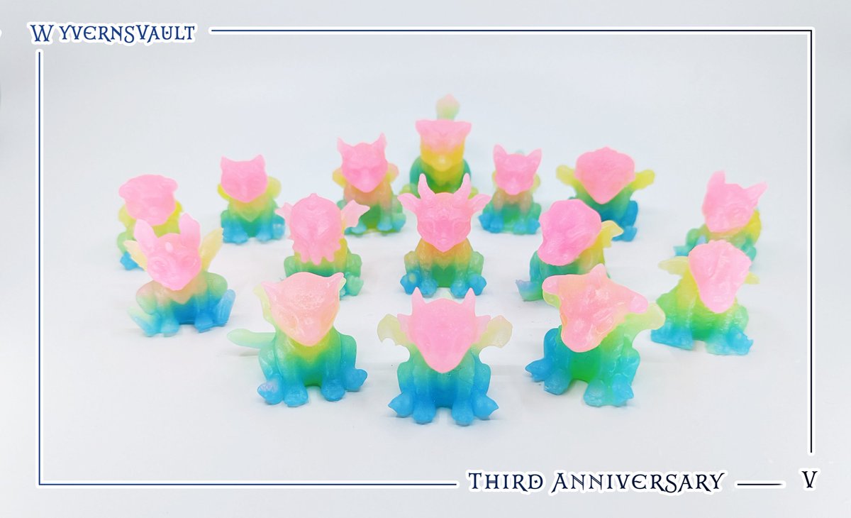 WyvernsVault's tweet photo. Tier 2 of our 3 Year Anniversary Giveaway &amp; Raffle! Please read the rules prior to entering.

Follow, Like, + RT this post to enter for the first prize- 1 full set of 00-20 Gargoyles (Pictured) 

Fill out the google form below to enter the raffle for a guided custom squishy slot! https://t.co/QSu3VNJkii