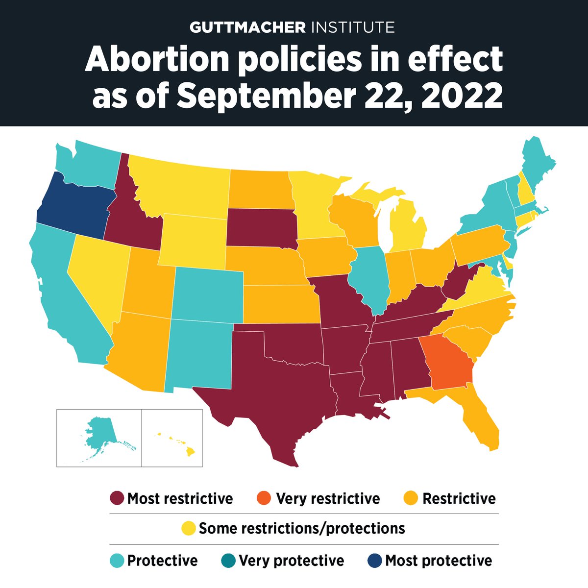 Guttmacher's tweet photo. 📣 Update: Indiana's total abortion ban was temporarily blocked in court today—allowing access to essential care to resume. 

Our interactive map is up-to-date on the latest abortion policy changes: https://t.co/mQ1cnvDMuq #AbortionIsEssential #BansOffOurBodies https://t.co/C9UrdVLZUW