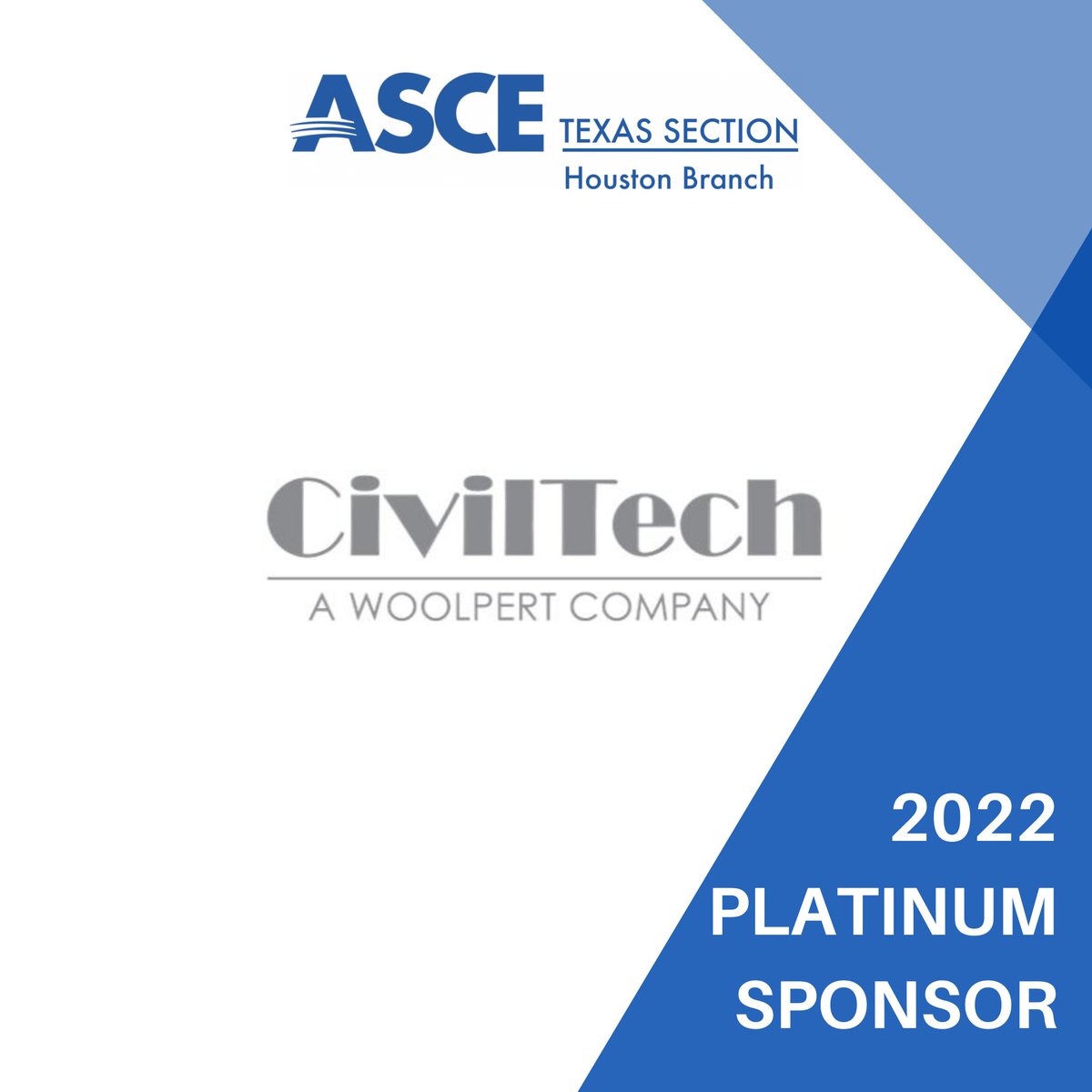 ASCEHouston's tweet photo. #ASCEHouston is thankful for CivilTech's support as a 2022 Platinum Sponsor of the ASCE Houston Branch!🙏🏼
Interested in becoming an ASCE sponsor? Send us a message or email our VP-Admin at vpadmin@ascehouston.org to learn more!📩
#SponsorSpotlight #ThankfulThursday https://t.co/oVofjOmbW2