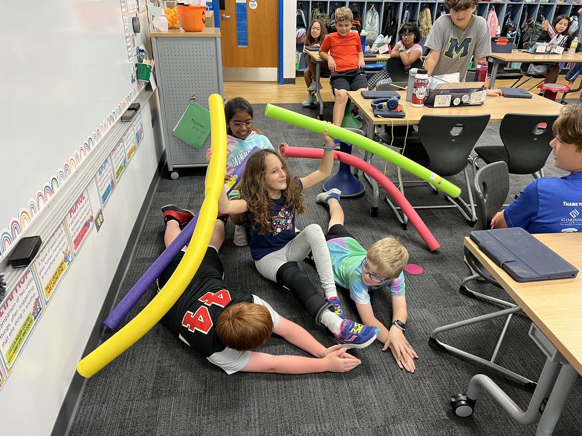 Pool noodle charades brought out a lot of creativity and laughter in Room 211! Thank you for the fun class meeting activity, <a href="/julie_holzhauer/">Julie Holzhauer</a>! #inspire96