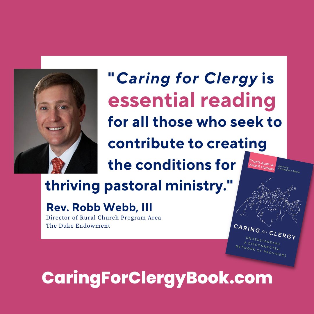 DukeEndowment's tweet photo. Our #clergy care for us in times of need, but who cares for them? Our Rural Church program area director recommends this new book on the critical work of America's clergy care providers, authored by @thadaustin and Katie Comeau of @DukeDivinity.  https://t.co/CULvYIqmVl https://t.co/7sXrC6OwkW