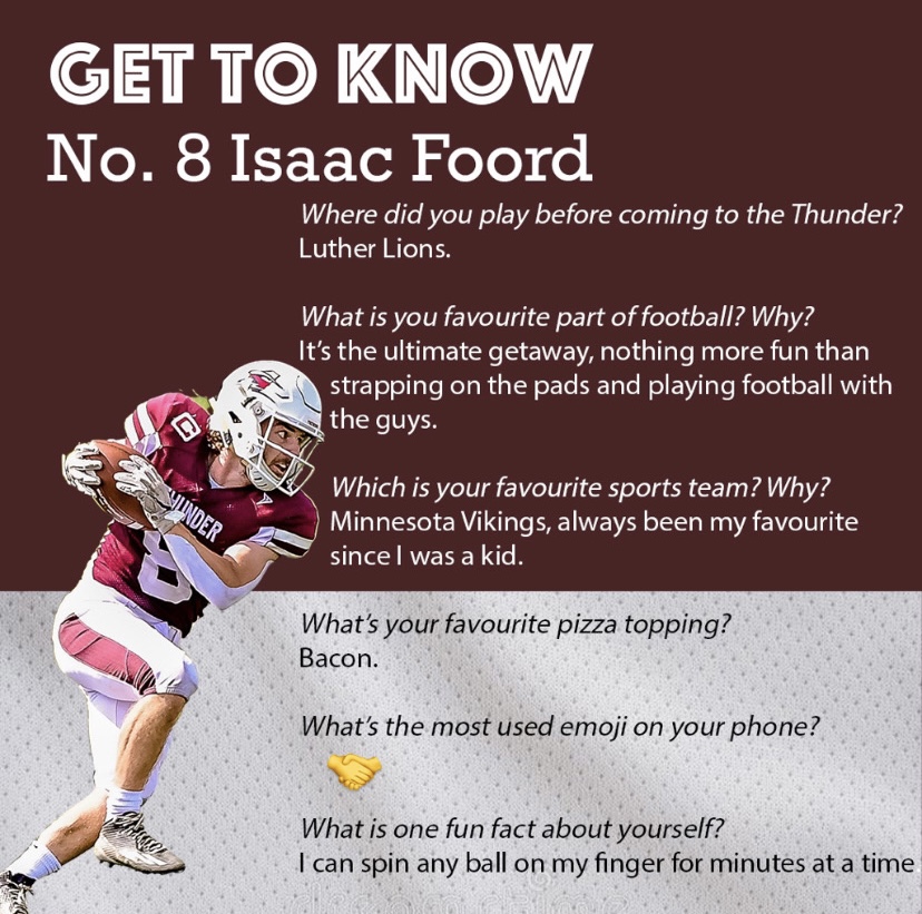 reginathunder's tweet photo. Thunder Player Profile highlights!

No. 8 Isaac Foord.

#reginathunder #togetherweroll https://t.co/ziydb1HmMw
