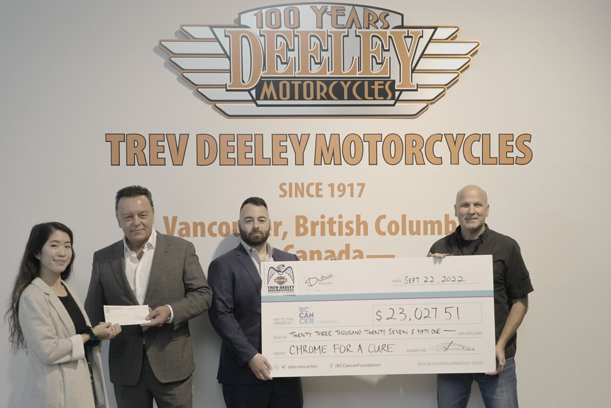Trev Deeley H-D (@trevdeeleyhd) on Twitter photo Over $23,000 raised for Chrome for the Cure
for BC Cancer Foundation.
The Show and Shine event back on July 24th at Trev Deeley Motorcycles in collaboration with Dritsas Realty Group. Thanks to everyone who helped out!
<a href="/bccancerfdn/">BC Cancer Foundation</a> Over $23,000 raised for Chrome for the Cure
for BC Cancer Foundation.
The Show and Shine event back on July 24th at Trev Deeley Motorcycles in collaboration with Dritsas Realty Group. Thanks to everyone who helped out!
<a href="/bccancerfdn/">BC Cancer Foundation</a>