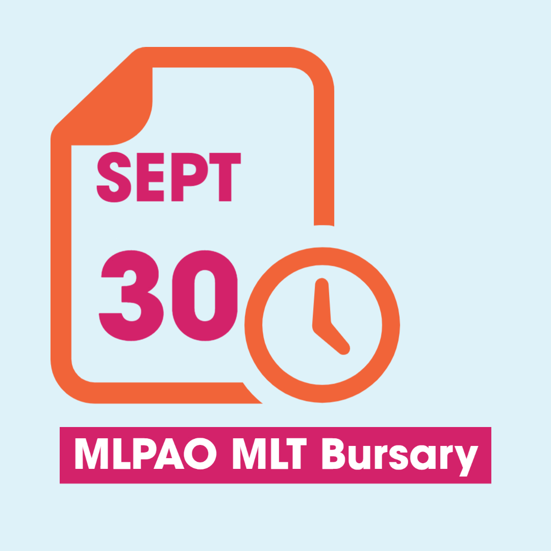 Attention all future MLTs! The deadline to apply for the MLPAO $1000 bursary for those pursuing post-secondary education in Medical Laboratory Science is fast approaching. Get your applications in by Sept. 30th 🏃‍♂️#scholarship #MLT

For more info visit: mlpao.org/bursaries