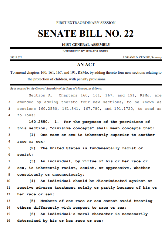 Here we go again...
Missiouri just introduced SB22 in special session.

It would:

- Medically detransition all trans teens
- Revoke doctors licenses for gender affirming care
- Ban trans youth from sports
- Forcibly teachers to out trans kids