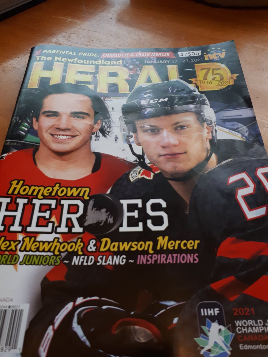 AnnNewhook's tweet photo. Miss Ann(Nan Newhook) and Alex Newhook made the cover of the Newfoundland Herald!! https://t.co/BZxvkzLbBi