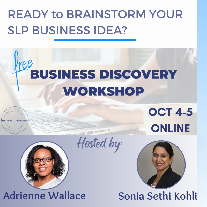 onlinespeechnow's tweet photo. FREE 2-Day Business Discovery Workshop for SLPs, PTs, OTs, AUDs, and MHPs - 

https://t.co/LQKU8Ay2L1 https://t.co/LvAGKnngUo