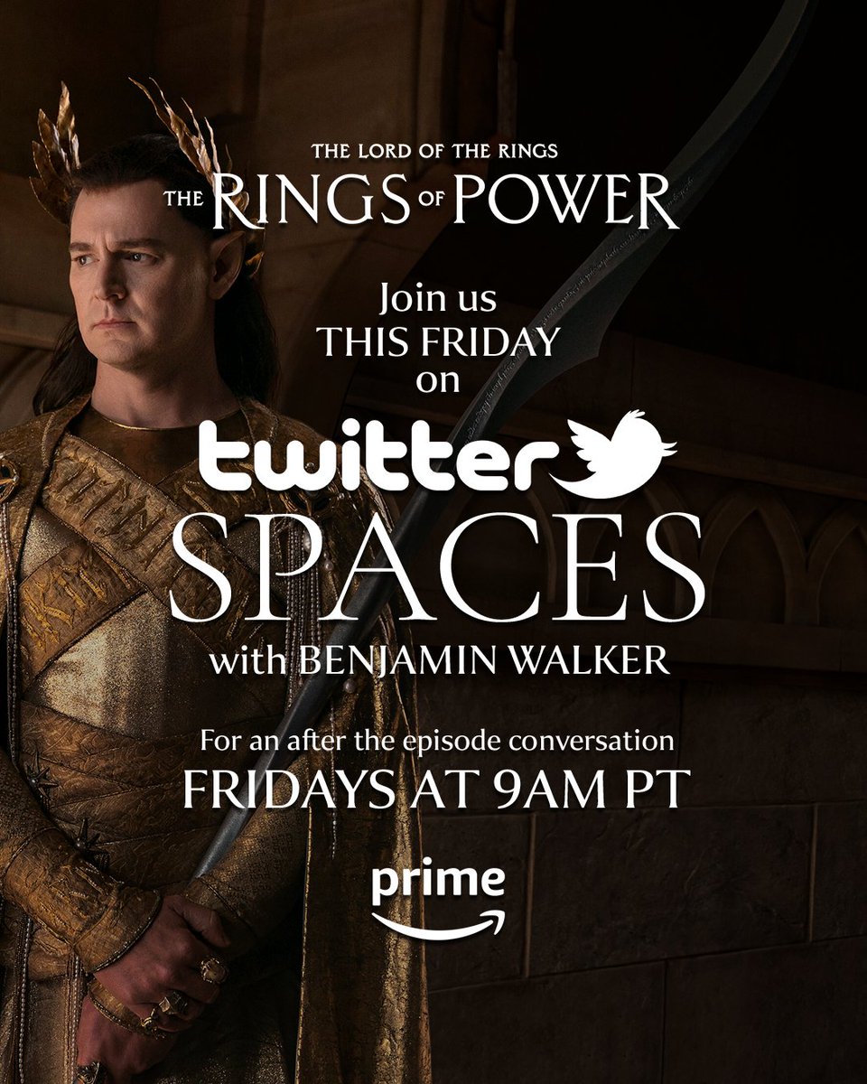The Lord of the Rings (@theringsofpower) on Twitter photo Spend a morning with High King Gil-galad! Join our #TheRingsOfPower Twitter Spaces conversation with <a href="/FindtheWalker/">Benjamin Walker</a> tomorrow at 9am PT. Spend a morning with High King Gil-galad! Join our #TheRingsOfPower Twitter Spaces conversation with <a href="/FindtheWalker/">Benjamin Walker</a> tomorrow at 9am PT.