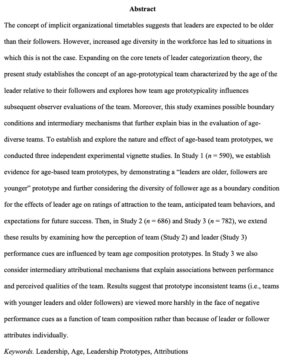 CortRudolph's tweet photo. Check out the preprint of our new paper (with @nww6v8  &amp; Greg Thrasher), "Normative Team Age Prototypes: Exploring Follower, Leader, and Team Characteristics,"  Accepted today at Work, Aging &amp; Retirement.

https://t.co/44JnRqEzuz https://t.co/fW7MTlk0sg