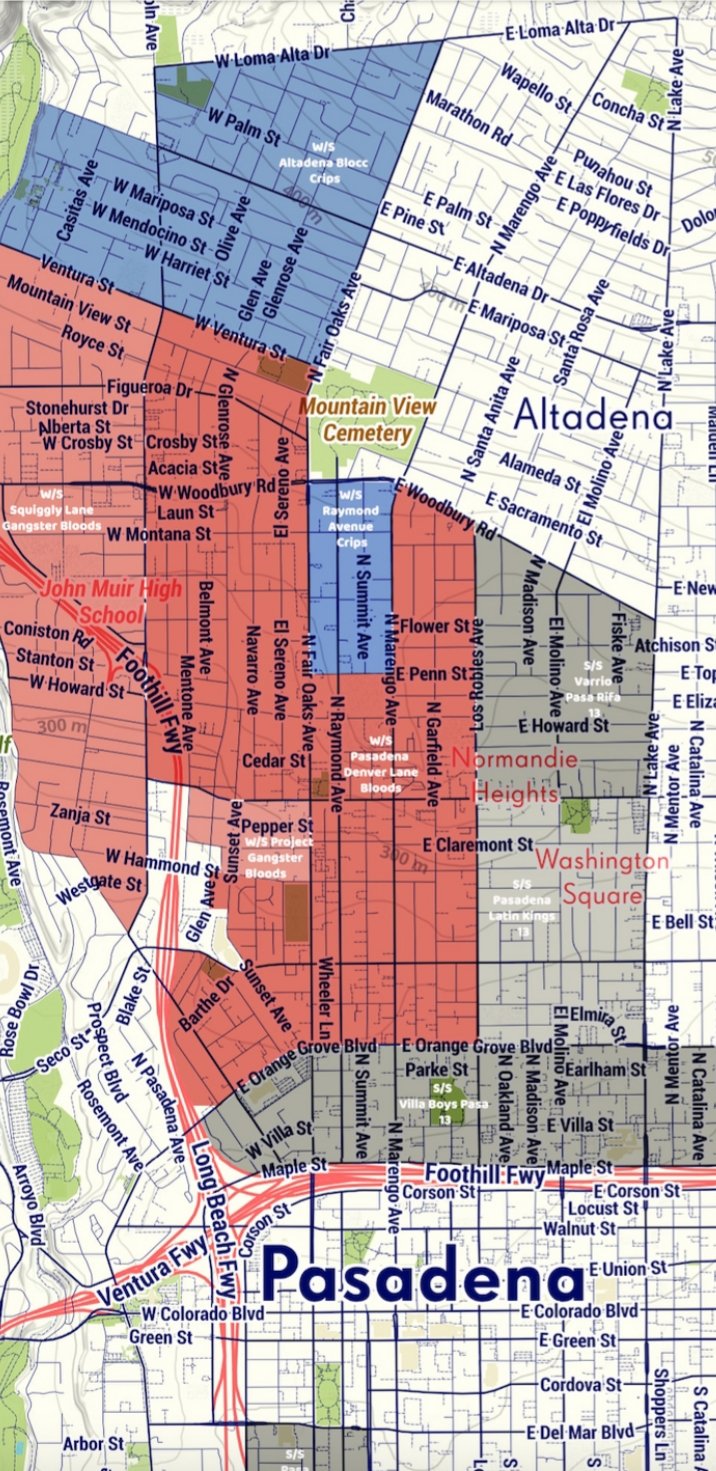 Compton Crips And Bloods Map
