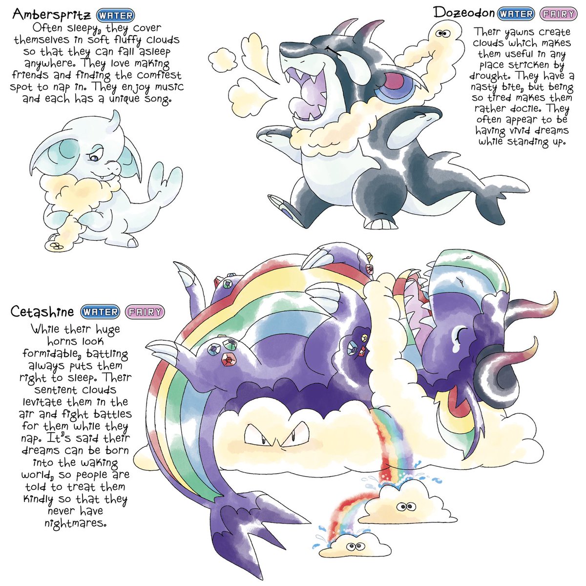 itslittletunny's tweet photo. The new pokemon starters for the Tunny region were revealed!! Who's going on your team?! 🐉🐁🐋 https://t.co/FyatcdEmXH