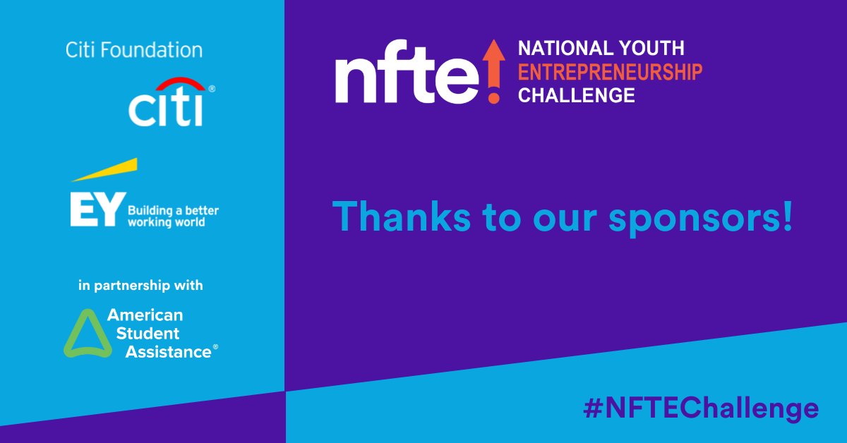 Join #NFTE Oct. 13 for the 17th Annual National Youth Entrepreneurship Challenge, presented by the <a href="/Citi/">Citi</a> Foundation and <a href="/EY_US/">EY US</a>, in partnership with @AmericanStudentAssistance. Winner gets $10,000 plus a mentor session with <a href="/TheSharkDaymond/">Daymond John</a>! Tickets: bit.ly/RoadtoNational…