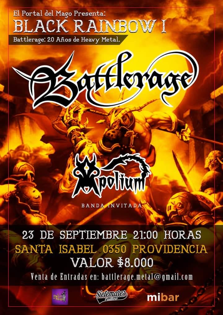 metalchileweb's tweet photo. Este viernes 23 de septiembre será el regreso a los escenarios de Battlerage!!! Una gran ceremonia de Heavy Metal y con la banda Apolium abriendo los fuegos. No te lo pierdas! $8.000 datos de transferencia a battlerage.metal@gmail.com
21:00 horas nos vemos!!! https://t.co/KZw05waO40
