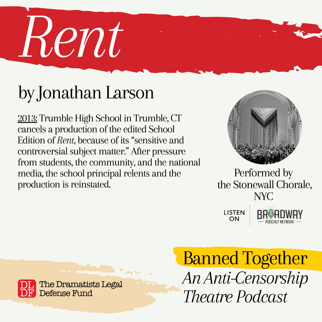 'How do you measure a year in the life?' @stonewallsings sings 'Seasons of Love' from RENT by Jonathan Larson. Our #BannedBooksWeek podcast includes excerpts from shows that have been banned/ censored. Through 9/24 only! broadwaypodcastnetwork.com/bpn-live-repla… @bwaypodnetwork #BannedTogether