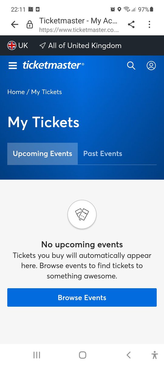 Hey <a href="/TicketmasterUK/">ticketmasteruk</a>, bought <a href="/pavement_band/">PAVEMENT</a> tickets via presale last year for the Manchester Apollo gig on 20th October. Got a confirmation email of payment with link to tickets, but whenever I click link it goes to this. Seems odd to me, can I get some help to look into it?