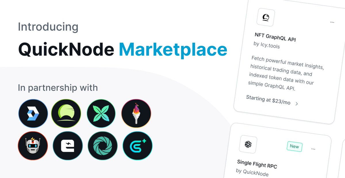 DIMIDJ's tweet image. Today we are announcing a new product from @QuickNode, we’re calling it Marketplace. Over the course of building, our customers have been and continue to be our source of inspiration.