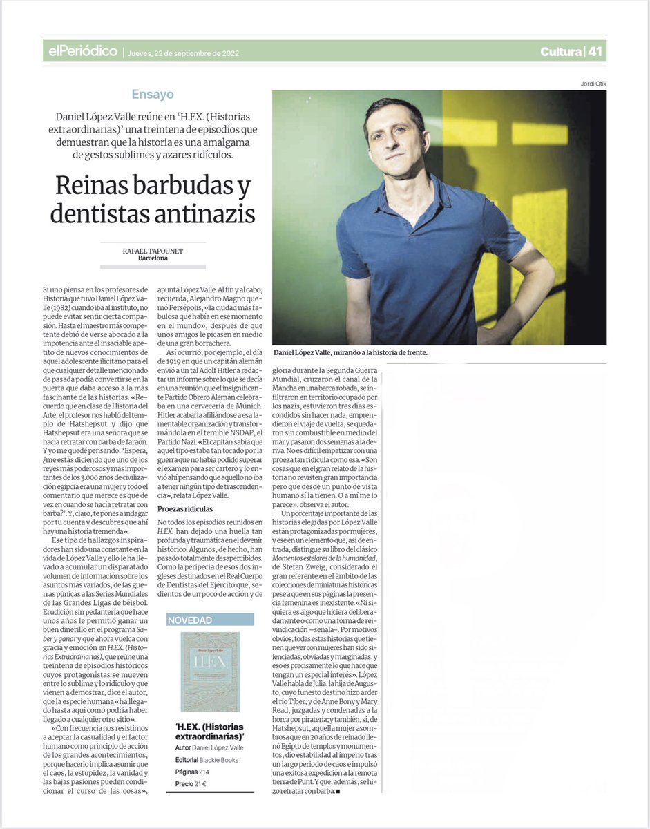 BlackieBooks's tweet photo. HEX no puede empezar mejor. 

Maravillosa entrevista de @Rafatapounet a Daniel López Valle en El Periódico! https://t.co/QtY4XqTrLK