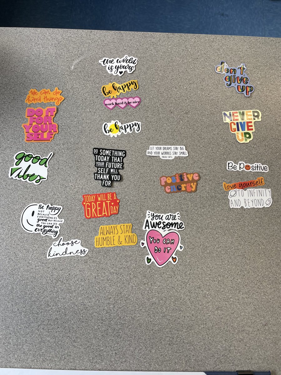 Students will find a sticker and a personal message  when they come in to the class on Friday telling  them how proud of them I am  of them in our short time together so far. Keep being awesome 5th graders!  ⁦<a href="/mrskjones116/">Kerry Jones</a>⁩  ⁦<a href="/JMDragons5/">John Marshall School</a>⁩