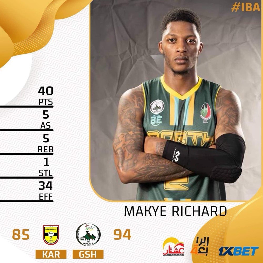 xulagold's tweet image. Sensational debut for Makye Richard in an Iraq pro basketball league: 40 points, five rebounds, five assists. Richard's Ghaz Al-Shamal team defeated Al Karkh 94-85.
#TeamGold #HailAllHailXU #NAIATogether #NAIAMBB #HBCU 
@labball