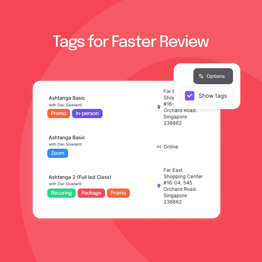 themomence's tweet photo. You can now choose to display tags for faster review 👀 of your class lists, membership lists, appointment services list, on-demand collections list, and the customer list 🔱.
.
.
.
#yogastudiosoftware #yogastudioowner #yogastudio #yoga #spinstudio #spinstudiosoftware https://t.co/lJW6XCLBRi