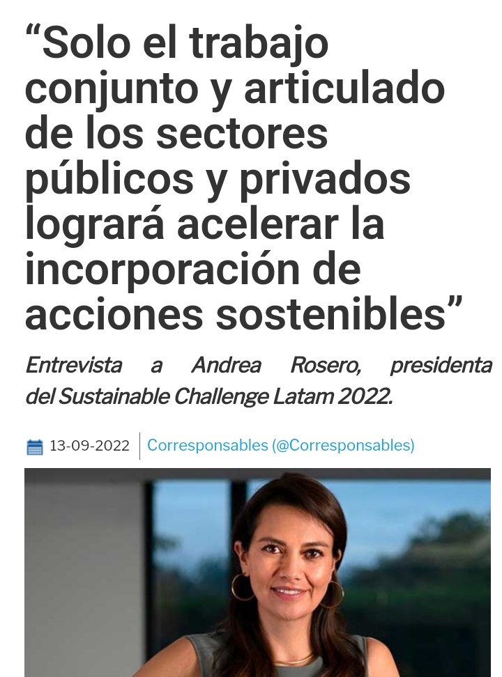 latam_challenge's tweet photo. #SCL2022 Busca trazar en los países de la región, una misma ruta, que permita acelerar los procesos de sostenibilidad, mediante la articulación de networking y metas conjuntas en pro de la sostenibilidad. 

Lee la nota completa a @adcrv en @Corresponsables https://t.co/IBoDOIqoGR https://t.co/Np4m4lMxNZ