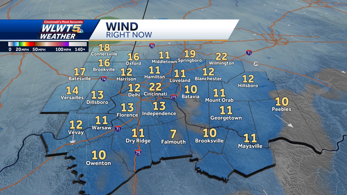 KevinWLWT's tweet photo. #Cincinnati Those brisk north #winds will bring us our #coolest night so far, this first night of #Falll #wlwt #wlwtweather #mostaccurate11 #Cincywx @wlwt @RandiRicoWLWT @AllisonWeather @wxladykatie @AdamBurnistonWX https://t.co/lK4dLt4S6K