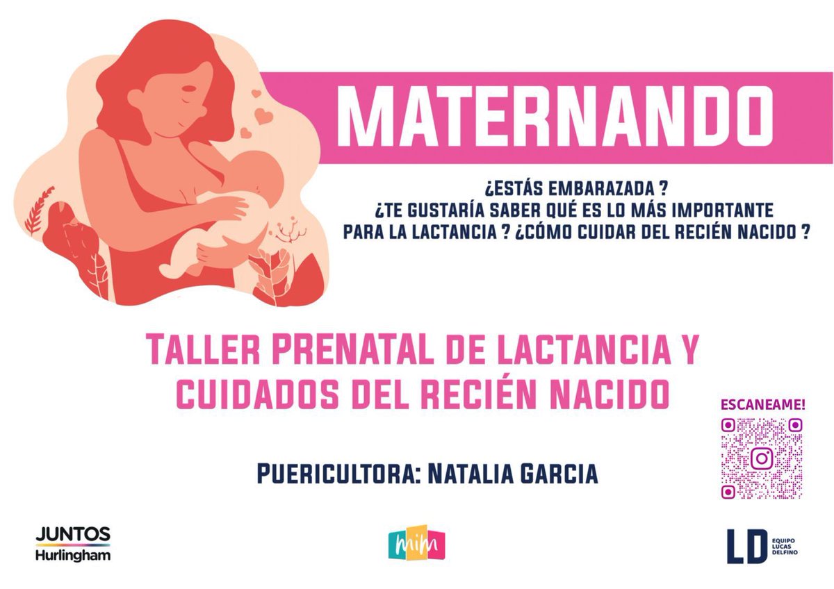Taller prenatal 👶🏼

🍼 No te pierdas de este taller para aprender cuidados del recién nacido y todo lo relacionado con la lactancia.

📲 Anotate acá linktr.ee/mimhurlingham